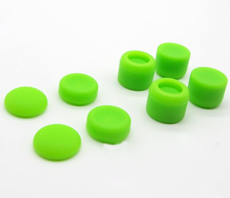 Ambertown Pack of 8 pcs Analog Controller Gamepad Raised Antislip Thumb Stick Grips Thumbsticks Joystick Cap Cover for PS5, PS4, PS3, Switch Pro, Xbox one, Xbox 360, Wii U, PS2 Controller (Green) - Image 2